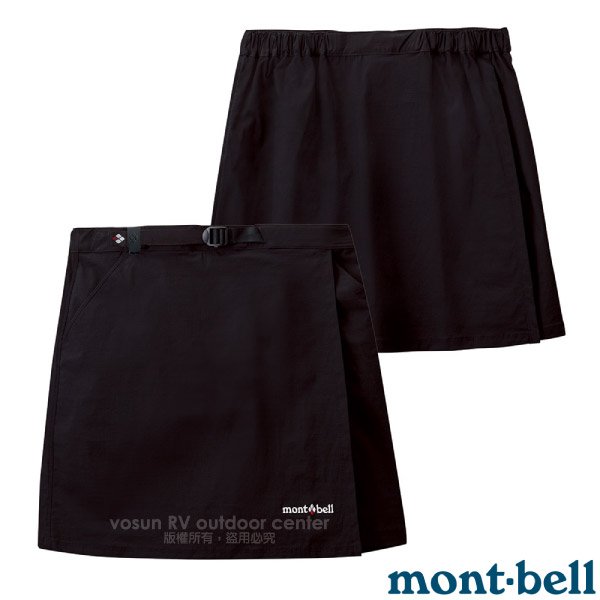 MONT-BELL 女 Stretch OD Wrap Shorts 透氣快乾褲裙/1105583 黑✿30E010